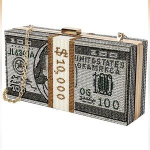 Money Clutch with Gold Chain